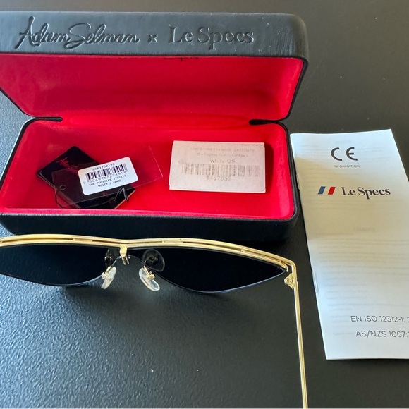 Adam Selman x Le Specs The Fugitive White & Gold Cateye Sunglasses - Picture 7 of 11
